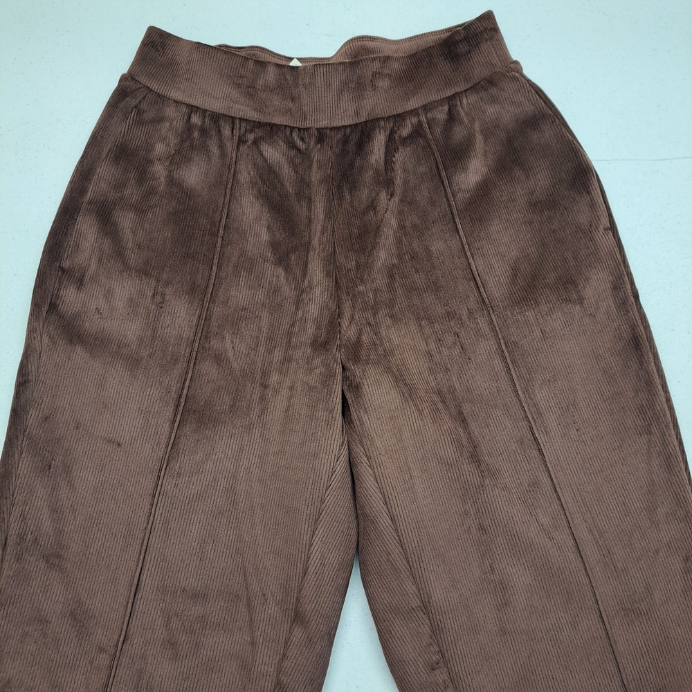 All in Motion Womens Sweatpants S Brown Ribbed Fleece Pintuck Jogger 1993-240